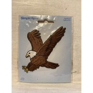 Simplicity Bald Eagle Embroidered Patch Iron-on Applique Patriotic USA‎ Fashion